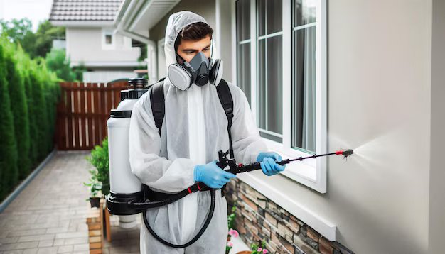 Nuxus technician performing a pest control treatment